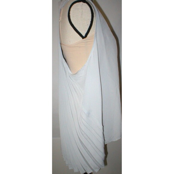 New Womens NWT $70 Harve Benard Accordion Pleated Blouse Light Gray Medium Work - Picture 5 of 10
